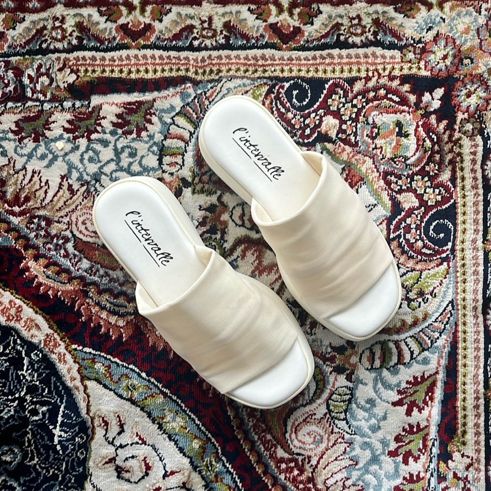 L'intervalle Plateforme Sandal | Sunrise white Lycra
